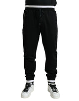 Eleganti jogger di cotone bianco e nero