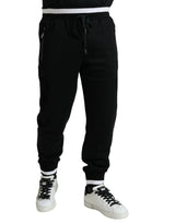 Eleganti jogger di cotone bianco e nero