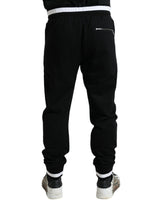 Eleganti jogger di cotone bianco e nero