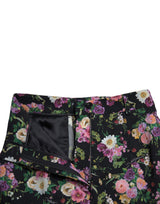 Pantalones de pierna ancha de cintura alta floral