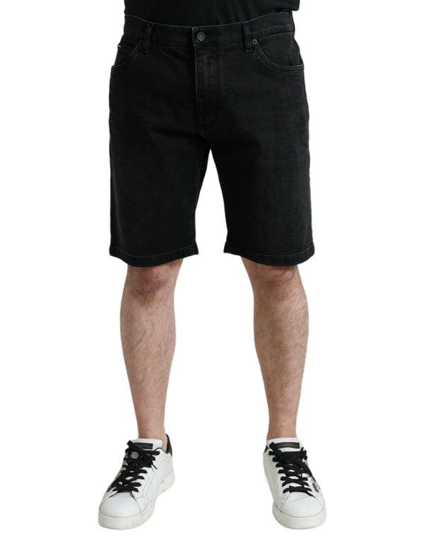 Short de denim noir chic des Bermudes