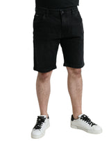 Pantalones cortos de mezclilla de bermudas negras elegantes