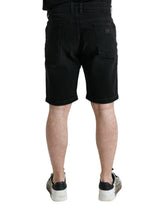 Pantalones cortos de mezclilla de bermudas negras elegantes