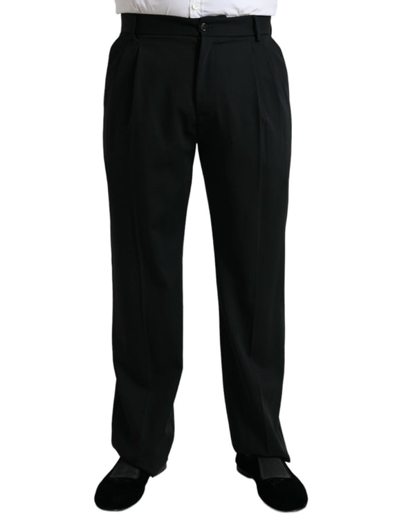 Elegante schwarze Wollkleiderhose