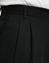 Elegante schwarze Wollkleiderhose