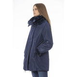 Reversible hellblaue Kapuzenjacke