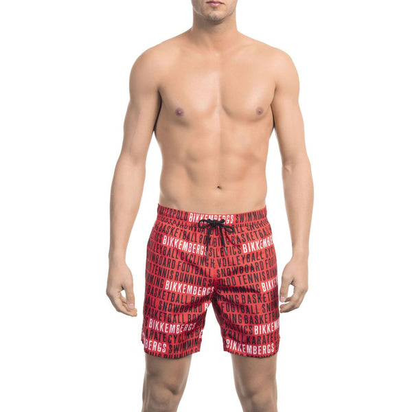 Pantalones cortos de natación de impresión rojos