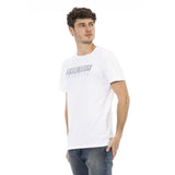 T-shirt de coton blanc croustillant avec détail imprimé