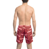 Rote All-Over-Druck-Schwimmshorts