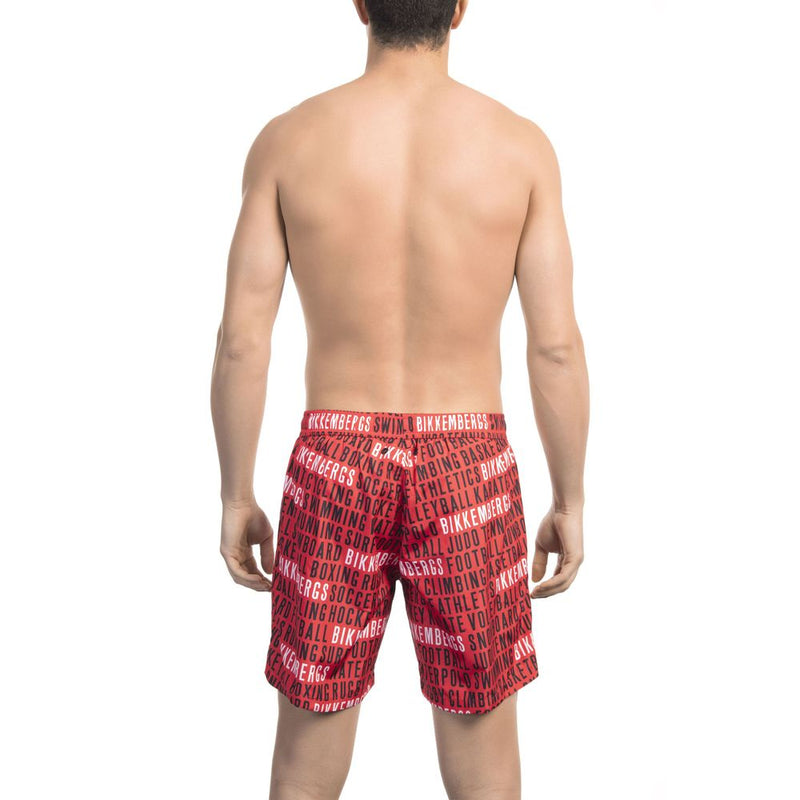 Rote All-Over-Druck-Schwimmshorts