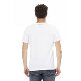 Crisp White Cotton Tee με λεπτομέρειες εκτύπωσης