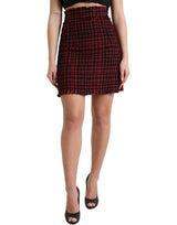 Mini jupe en taille haute tartan en taille tartan