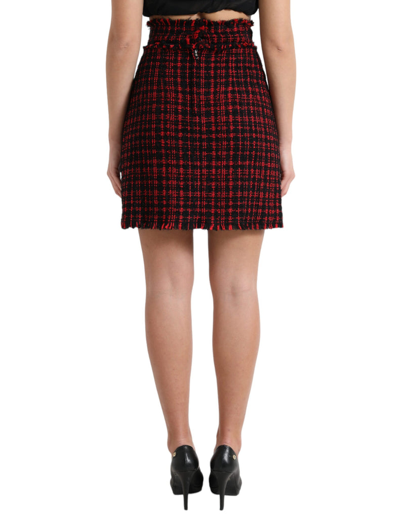 Mini jupe en taille haute tartan en taille tartan