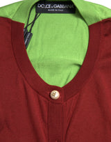 Seidenknopf vordere Strickjacke in Maroon Mix