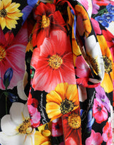 Blumenbluse mit vorne Krawattenbefestigung