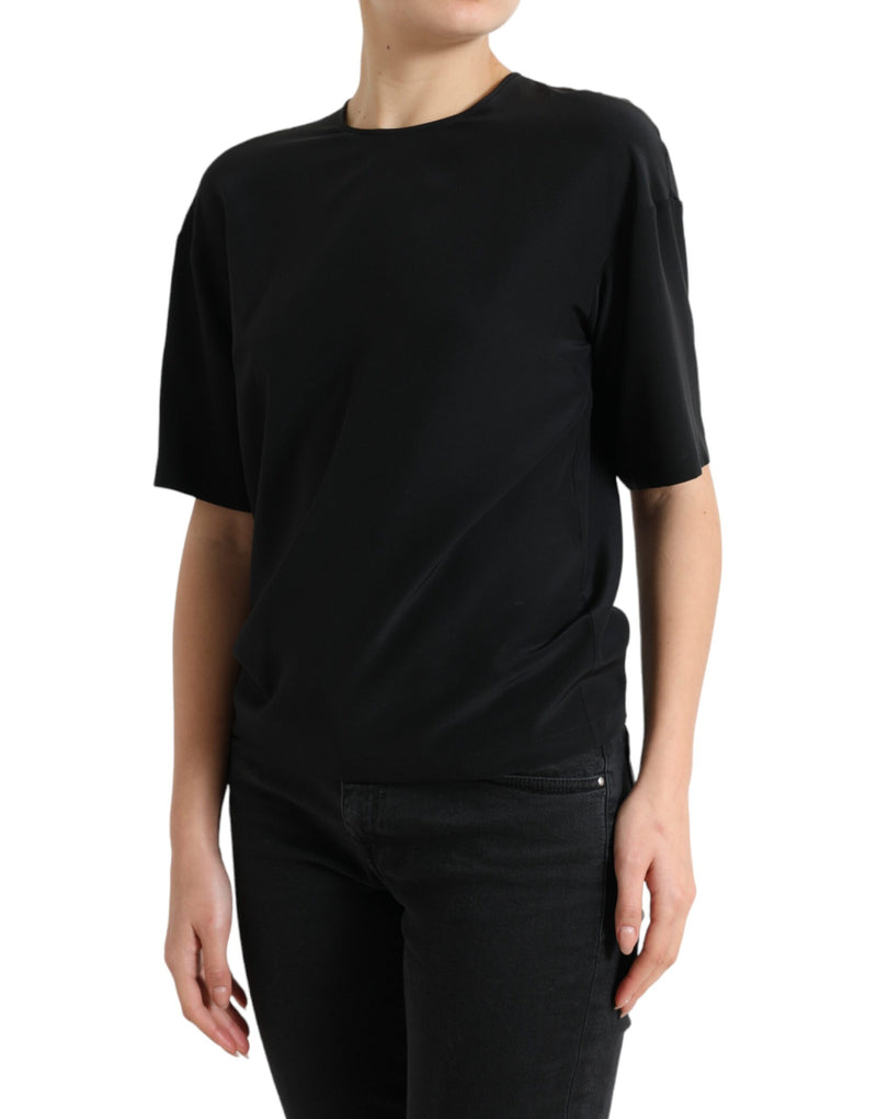 Elegant Silk Blend Round Neck Chemis