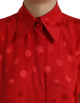 Elegante Polka -Dot -ärmellose Seidenbluse