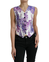 Gilet de mélange de soie à imprimé floral