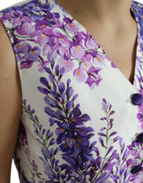 Gilet de mélange de soie à imprimé floral