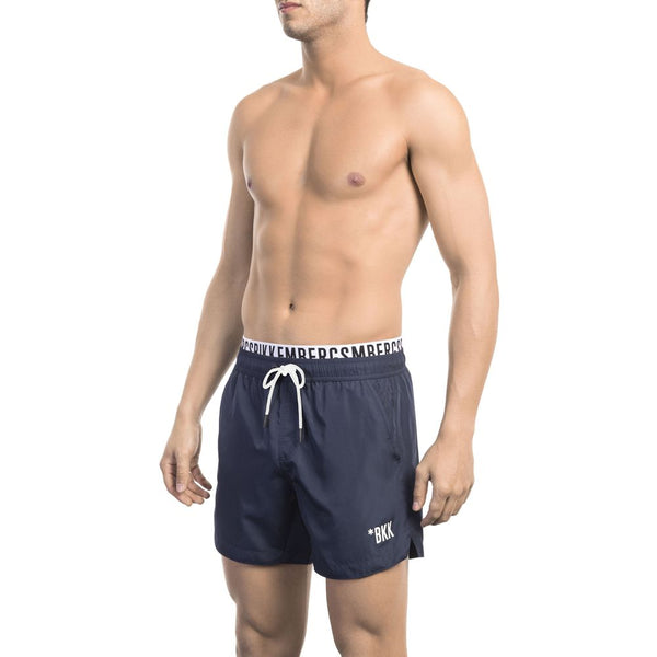 Elegante blaue Schwimmshorts mit Designerband