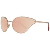 Lunettes de soleil en miroir ovale en or rose