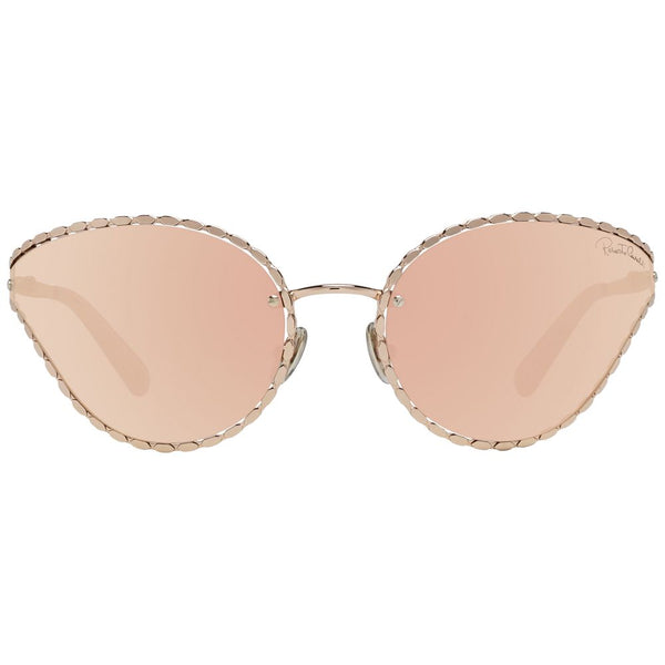 Gafas de sol con espejo ovalado de oro rosa