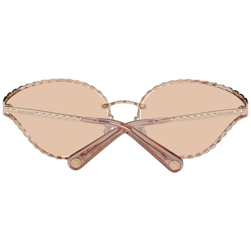 Lunettes de soleil en miroir ovale en or rose