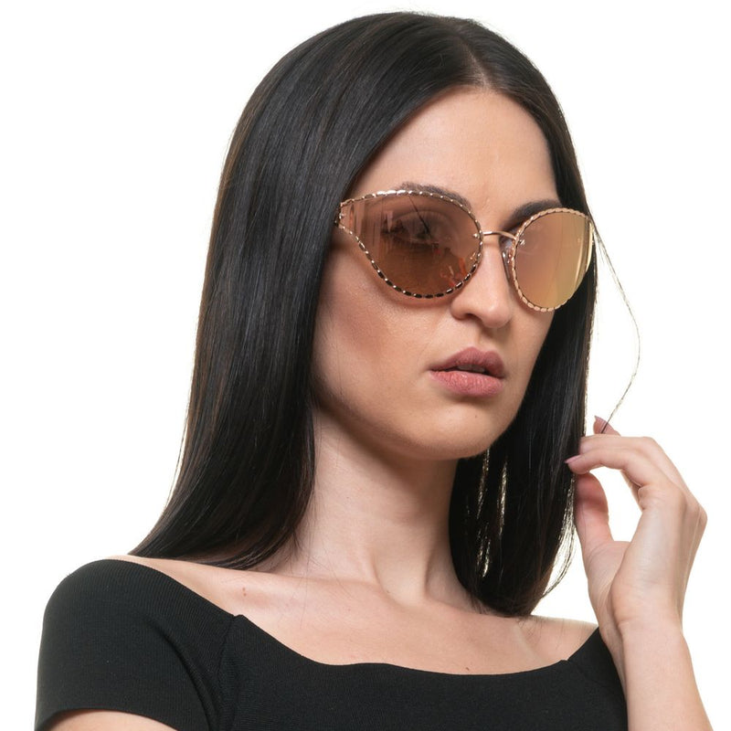 Rosengold Oval Spiegelte Sonnenbrille