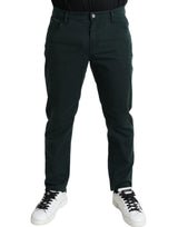 Eleganti jeans di cotone magro verdi