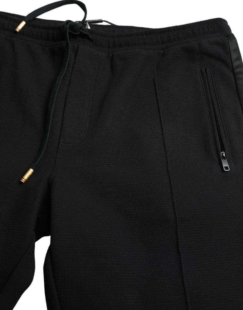 Elegante schwarze Baumwollmischung Joggerhosen