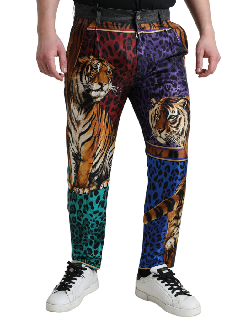 Multicolor Tiger Print Lose Jeans Jeans