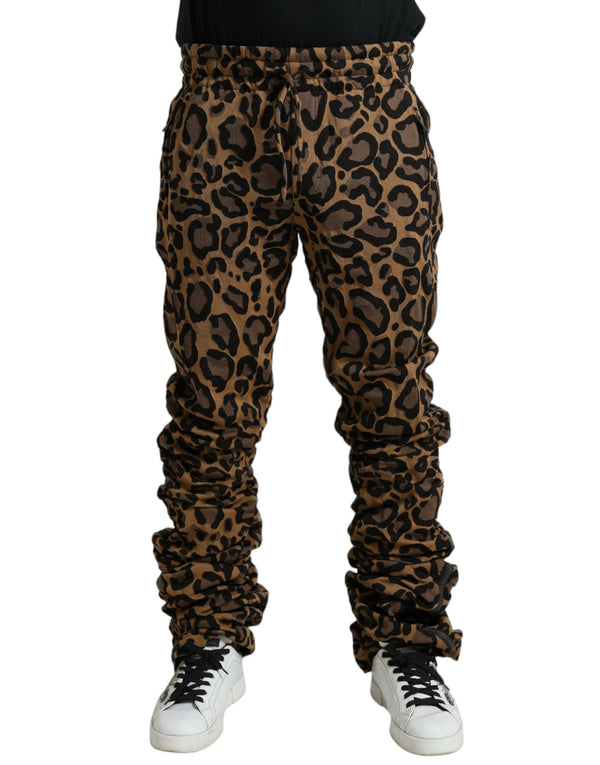 Pantalones de jogger de estampado de leopardo elegante