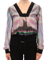 Chaqueta de blusa de seda multicolor