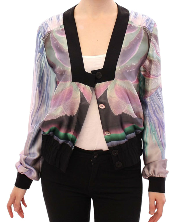 Chaqueta de blusa de seda multicolor