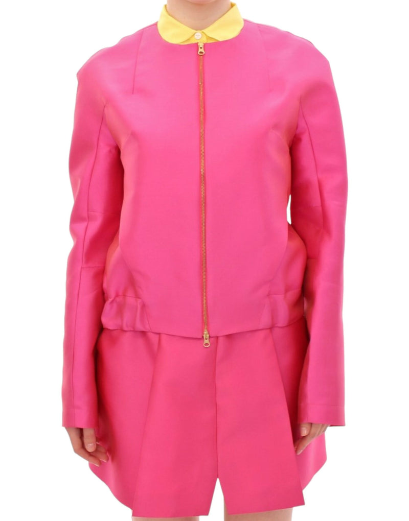 Elegante rosa Seidenmischjacke