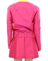 Elegante chaqueta de mezcla de seda rosa