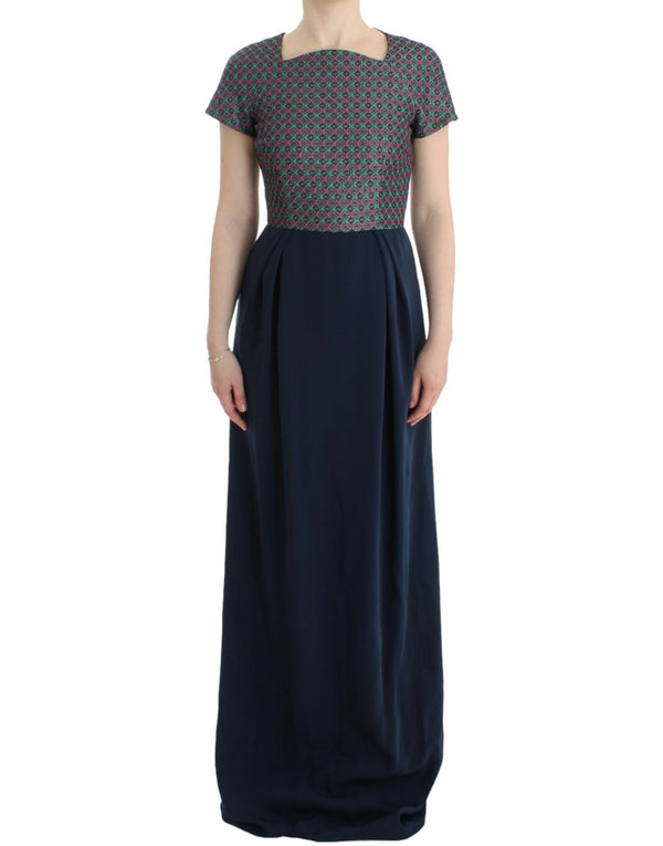 Multicolor -Kurzarm Doris Long Kleid