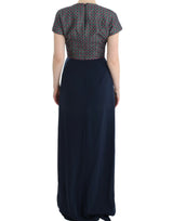 Multicolor -Kurzarm Doris Long Kleid