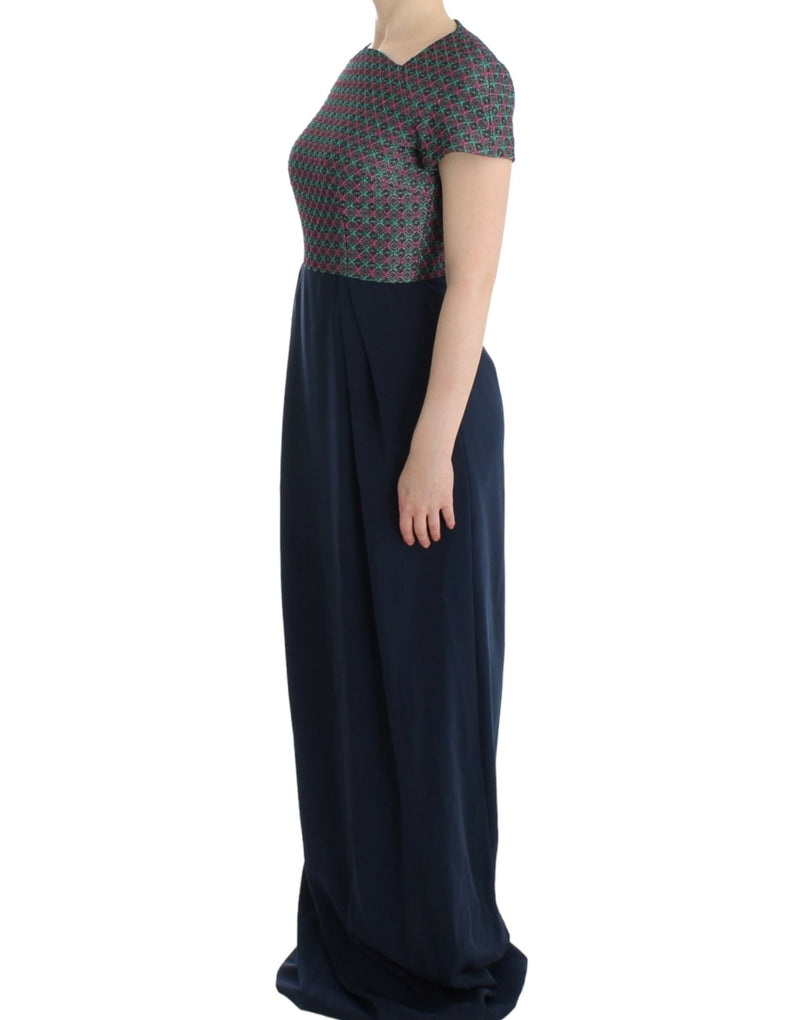 Multicolor -Kurzarm Doris Long Kleid