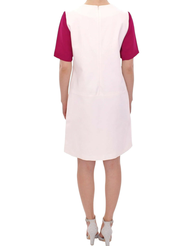 Chic White und Pink Shift Roboter Kleid