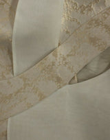 Chaleco sin mangas exclusivo de brocado beige beige