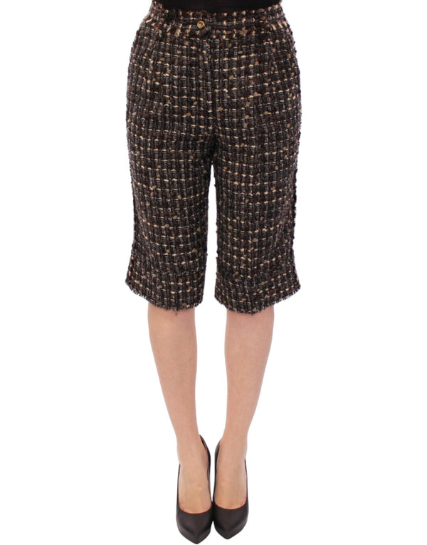 Elegante mehrfarbige Wollmischshorts