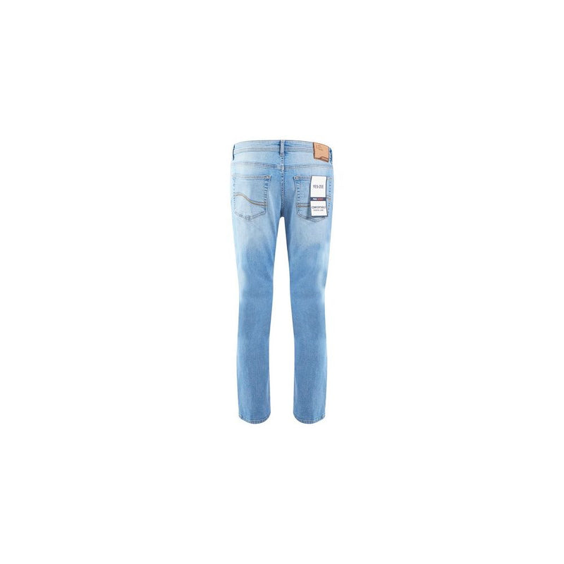 Sleek Comfort Denim Jeans de lavado de luz de cinco bolsillos