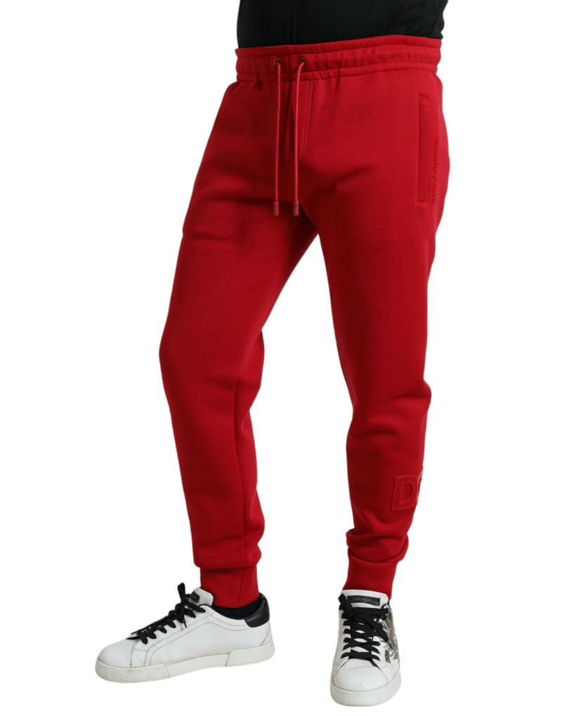 Pantalones de joggadores de mezcla de algodón rojo chisporroteante