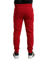 Pantalones de joggadores de mezcla de algodón rojo chisporroteante