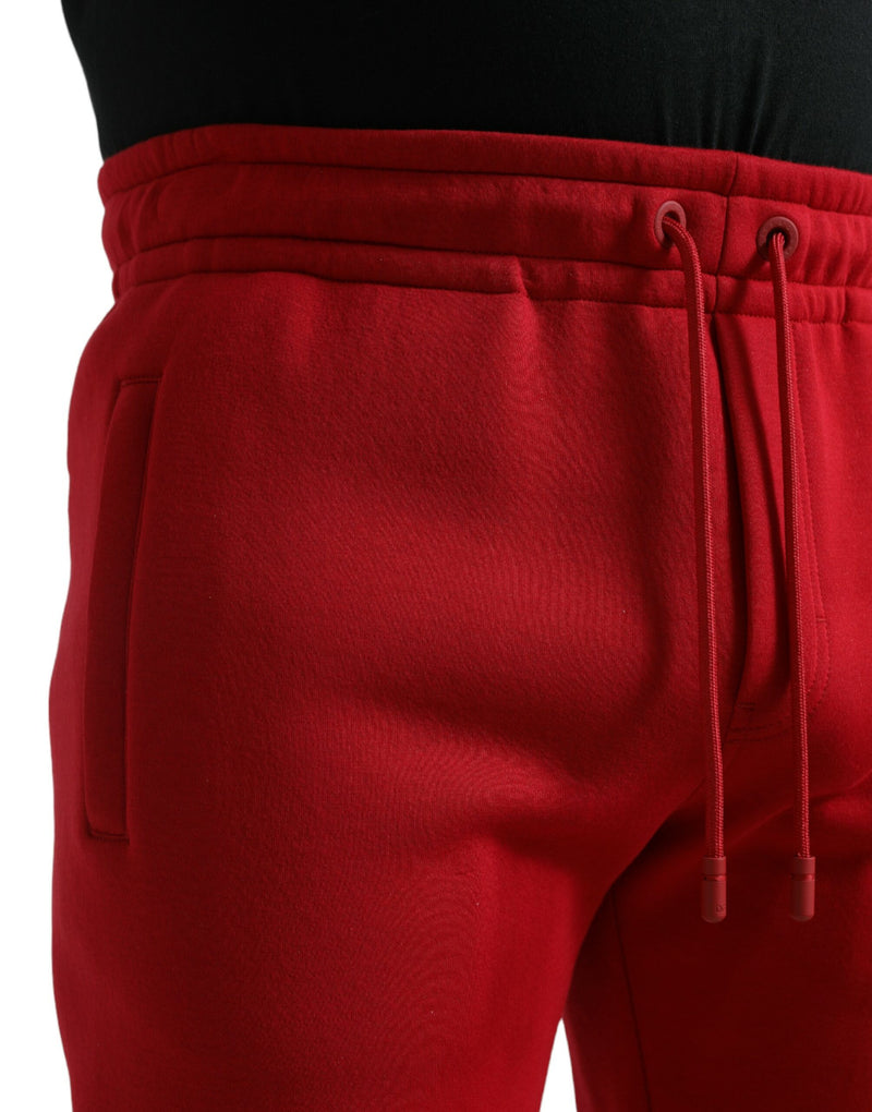 Pantaloni da jogger a miscela di cotone rosso sfrigolante