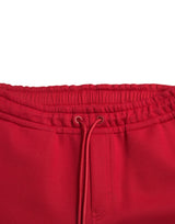 Sizzling Red Cotton Blend Jogger Pants