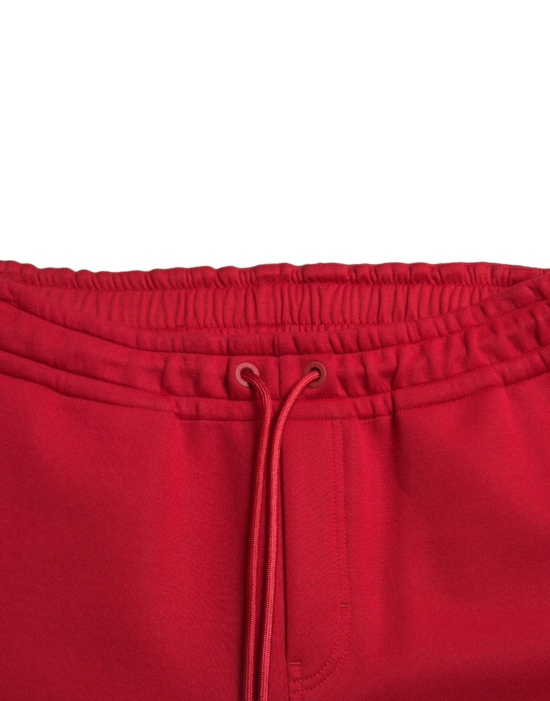 Pantaloni da jogger a miscela di cotone rosso sfrigolante