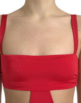 Squisito abito bodycon tagliato rosso taglio