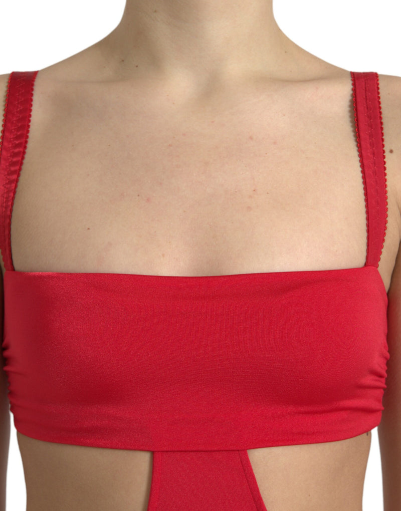 Squisito abito bodycon tagliato rosso taglio